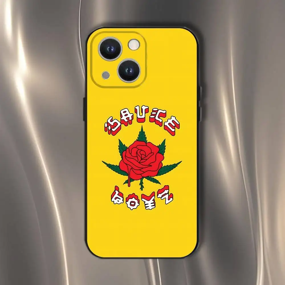 حافظة هاتف E-Eladio Carrion Sauce Boyz لهاتف iPhone 16,15,14,13,12,11,Pro,XS,Max,XR,Plus,E,SE4,غطاء ناعم أسود صغير