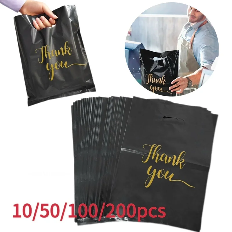 Bolsa de regalo de Acción de Gracias de 10 a 200 piezas, embalaje de dulces para compras, producto negro, decoración de fiesta de cumpleaños, boda y acción de gracias