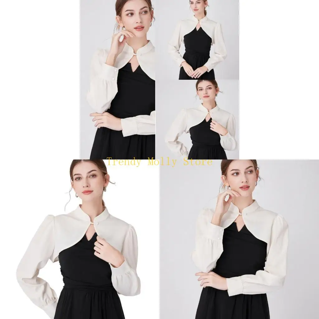 

N5KB Woman Long Sleeve False Collar for Shirt Sweater Crafts Half Shirt Dress Collar