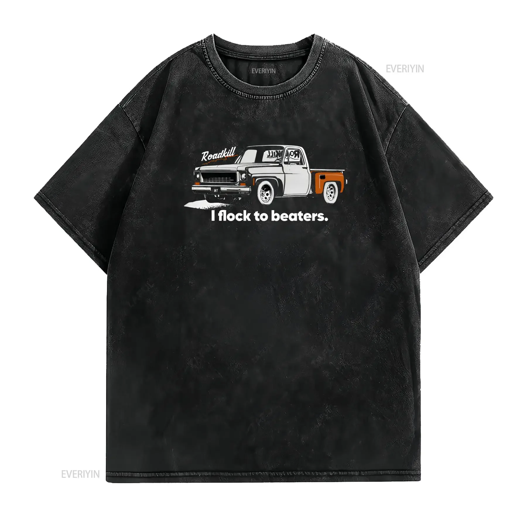 Roadkill I Flock to Beaters Adult T Shirt  vintage Washed Stretched Casual Versatile Soft graphic homme streetwear Unisex