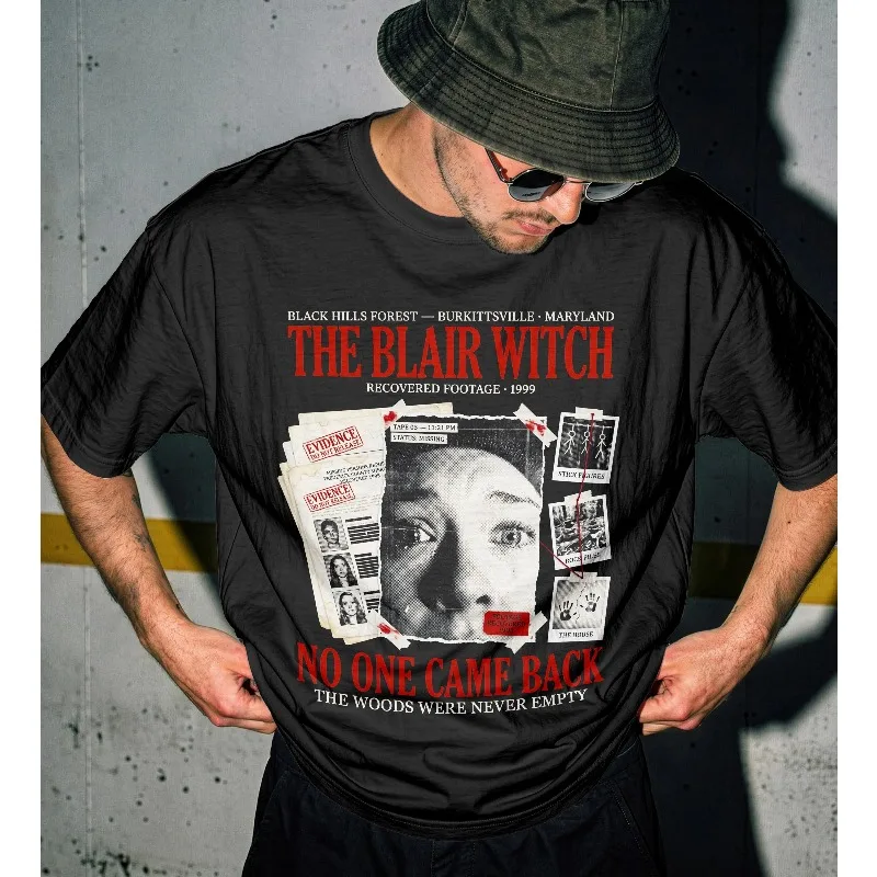 The Blair Witch Project 1999 Horror Film Graphic Tee Found Footage Cult Classic Shirt Four season popular unisex cotton T-shirt