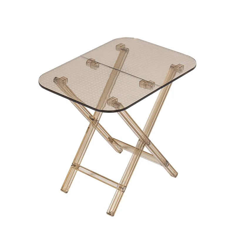 

Nordic creative grid acrylic folding table transparent small apartment household corner few sides