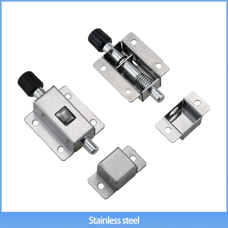 Button Type Automatic Spring Latch Lock Industrial Electrical Equipment Anti-Theft Stainless Steel Bolt for Bathroom Door Lock