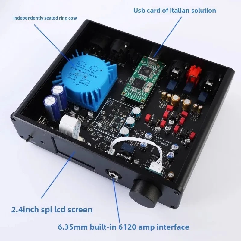 DA68 Desktop HiFi Bluetooth ES9068 DAC – USB Sound Card, Digital Interface, Supports DSD512