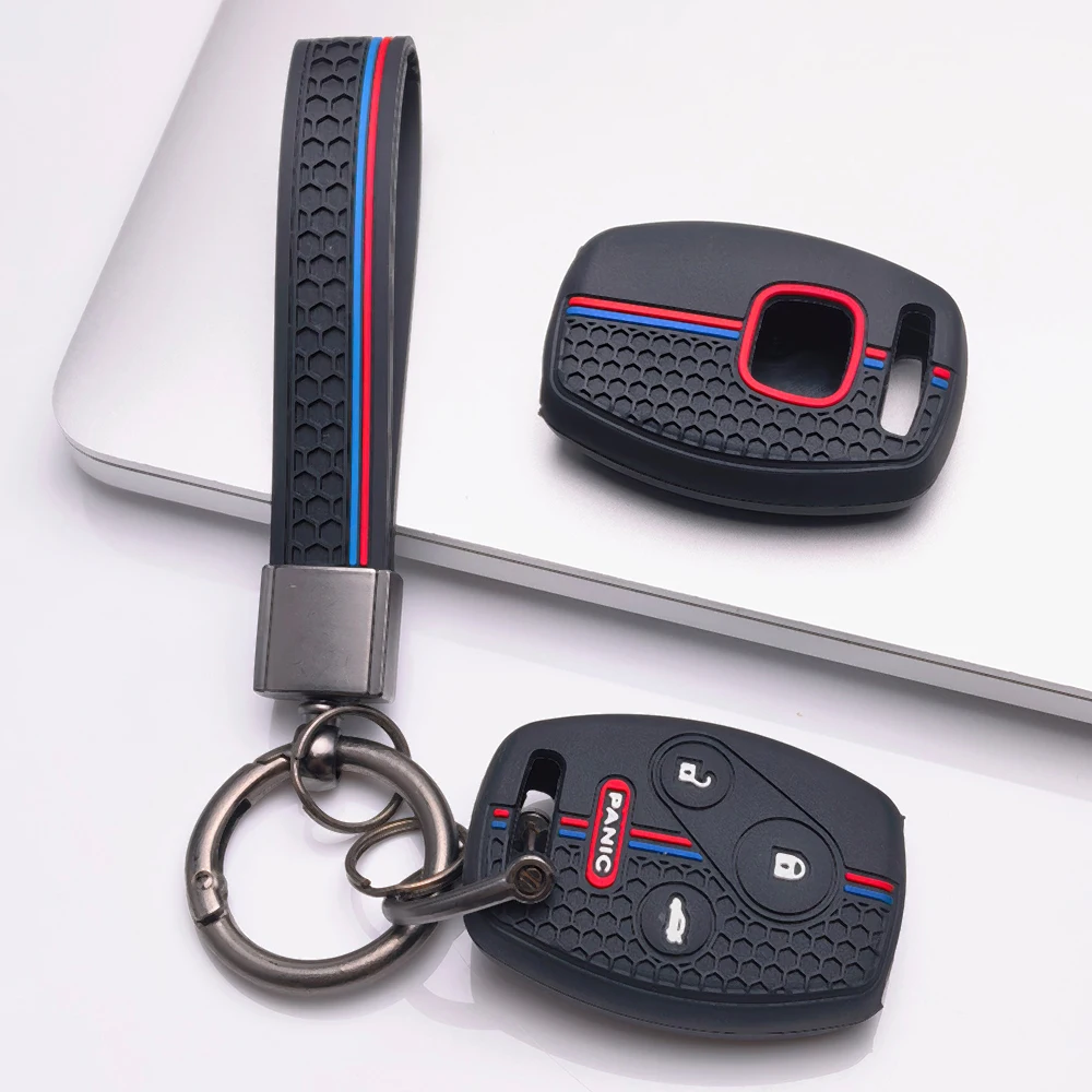 Key Fob Cover Keychain for Honda Accord Civic CR V CR Z Fit Insight Odyssey Pilot Ridgeline Crosstour Anti-Scratch Shockproof