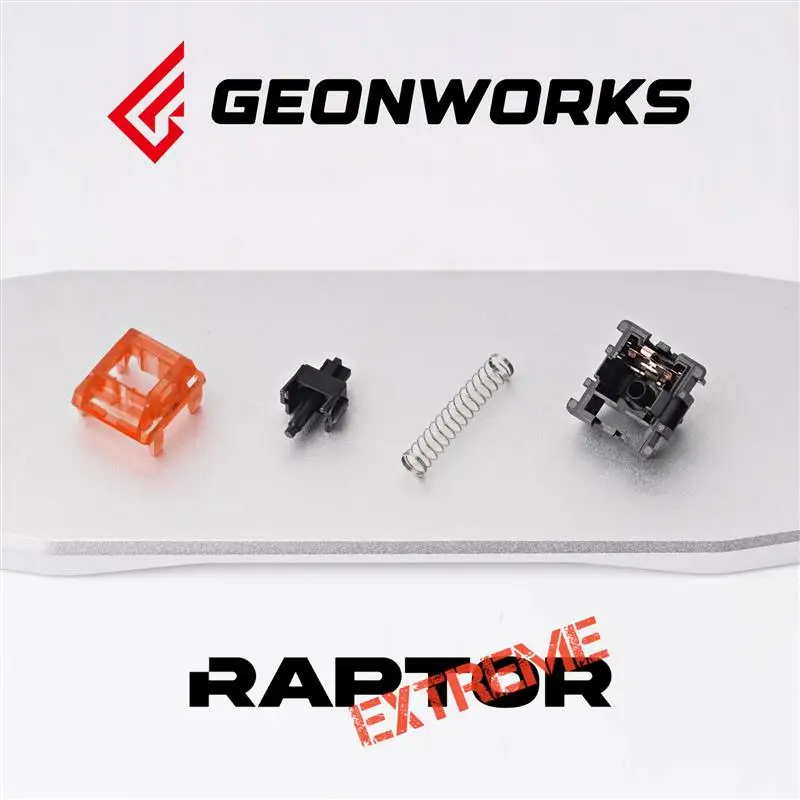 Geonworks Raptor MX Extreme Linear Switch 45gPressure Pre-Lubed 5Pin Quick Trigger Custom Original Shaft for Mechanical Keyboard