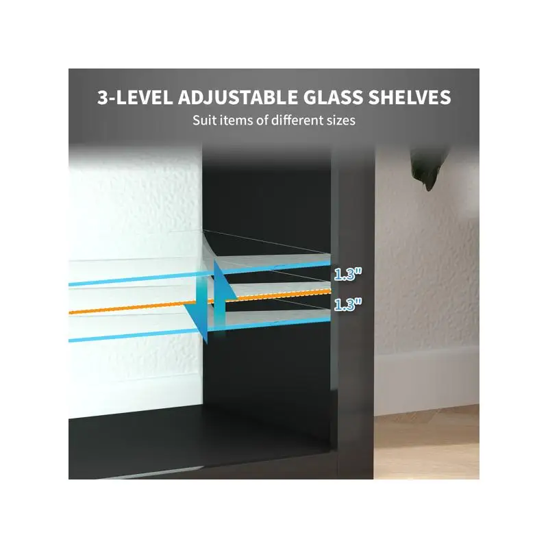 خزانة حامل تلفزيون لغرفة المعيشة، مركز ترفيه حديث مع مساحة تخزين، أرفف قابلة للتعديل، تناسب أجهزة التلفاز حتى 55 بوصة