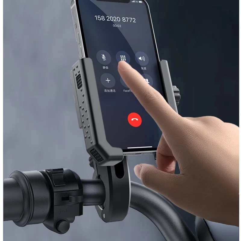 Держатель для телефона на мотоцикл и велосипед с амортизатором, противоударный руль для скутера, поддержка безопасности для Apple 14 Xiaomi Huawei Samsung