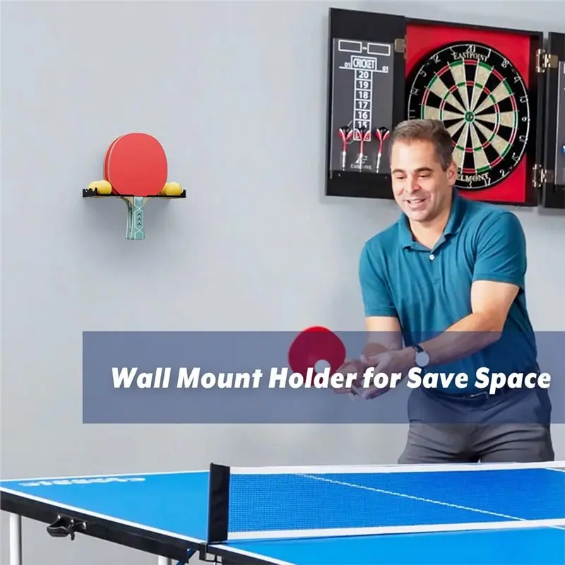 HOTB72A Table Tennis Racket Display Wall Mount Shelf Rack Table Tennis Paddle Holder Paddle Mount