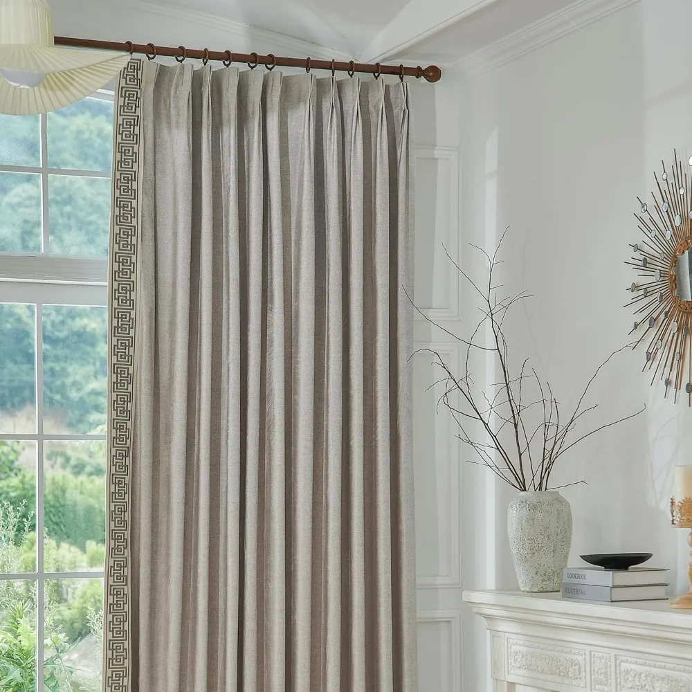 Tende plissettate pizzicate grigie di lusso con nastro adesivo, tende dal pavimento al soffitto per porte e finestre, 50 larghe x 96 lunghe