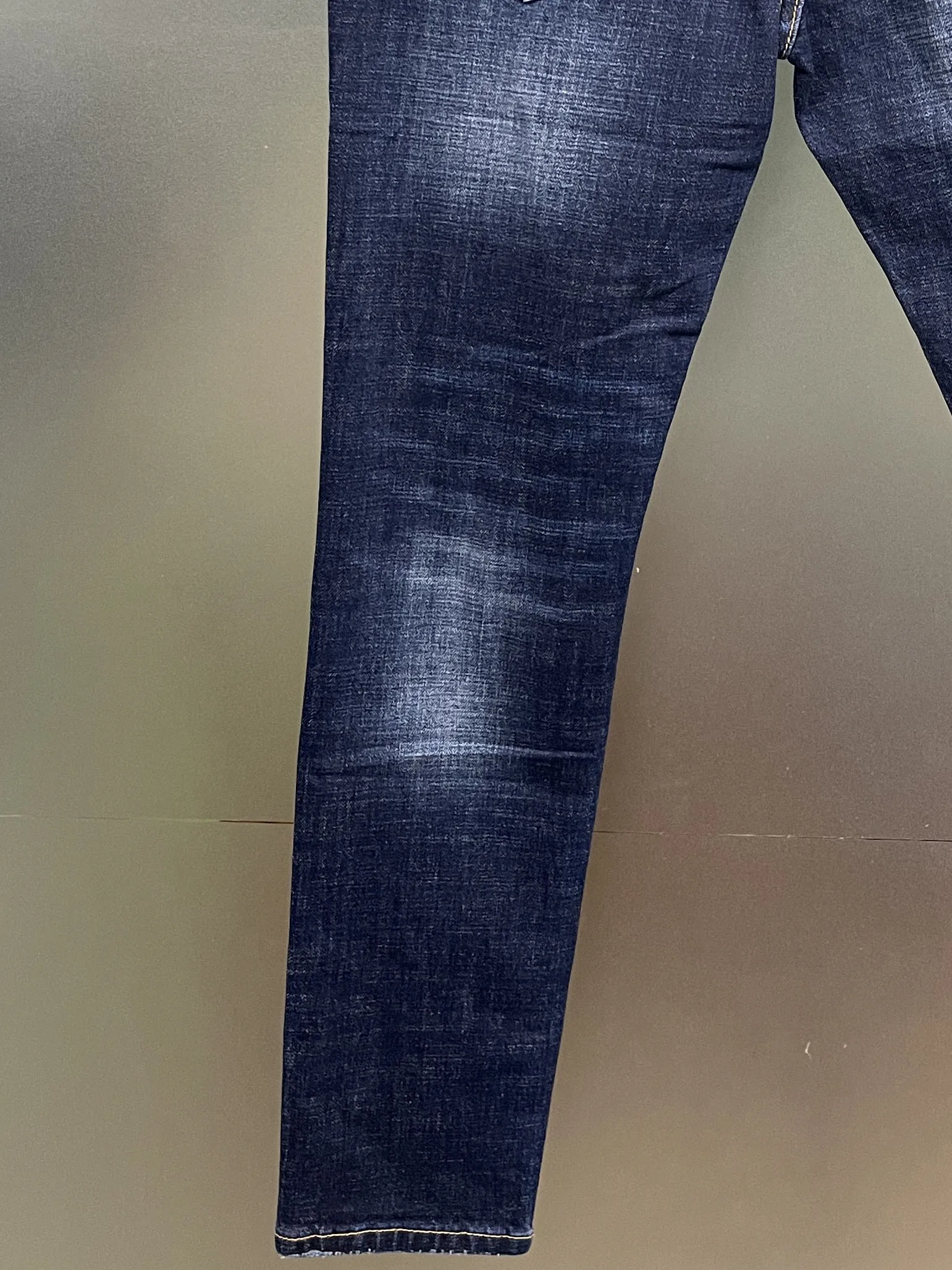 2024 autumn new D2 jeans men's blue three-dimensional cutting splicing small leg pants men's fashion pocket zipper style