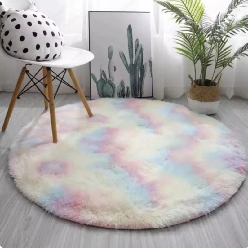Diameter 80cm round carpet bedroom bedside blanket living room sofa computer swivel chair makeup chair foot pad