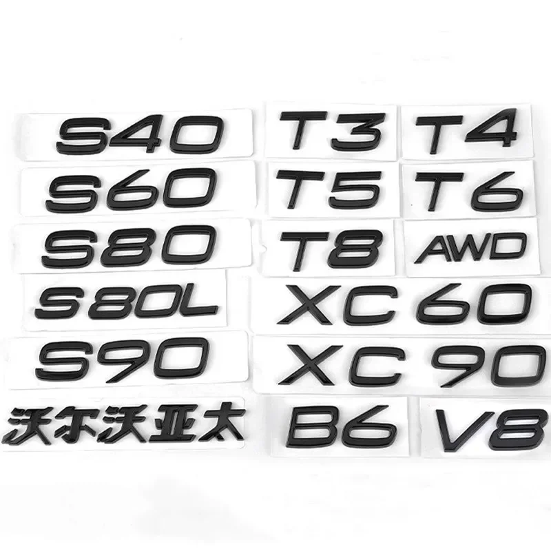 

3D ABS Rear Trunk Tailgate Emblem Badge Stickers For Volvo C30 V40 V60 V90 S40 S60 S80 S90 S80L XC40 XC60 XC90 AWD T4 T5 T6 T8