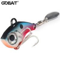 GOBAIT Spinner Bait 10g 20g 30g VIB Spoon Metal Jig Fishing Vibration Tackle Blade Pesca Rotating Spinning Lure Gear Spinnerbait