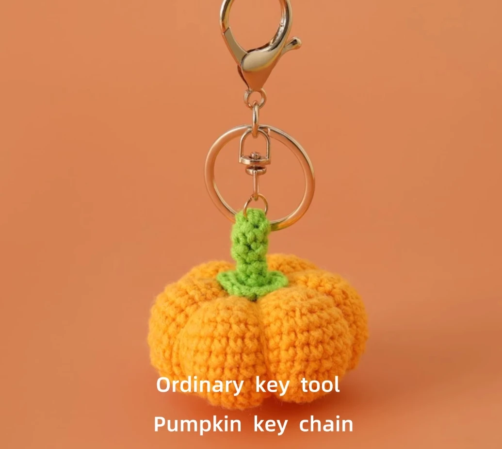

Cute little pumpkin pendant, vegetable and fruit bag accessories, campus style exquisite orange creative keychain finished produ