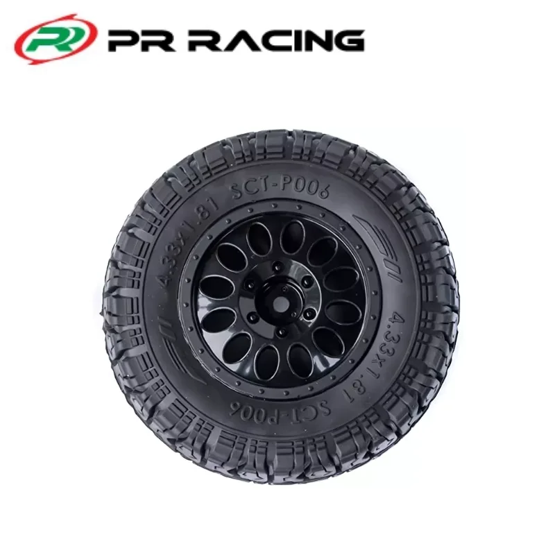 2Pcs PR Racing SCT-P006 1/10 Short Course Truck 1/2 Offset Tires with Foam Inserts Black Wheel Rims 12mm Hex AE Losi SLASH ARRMA