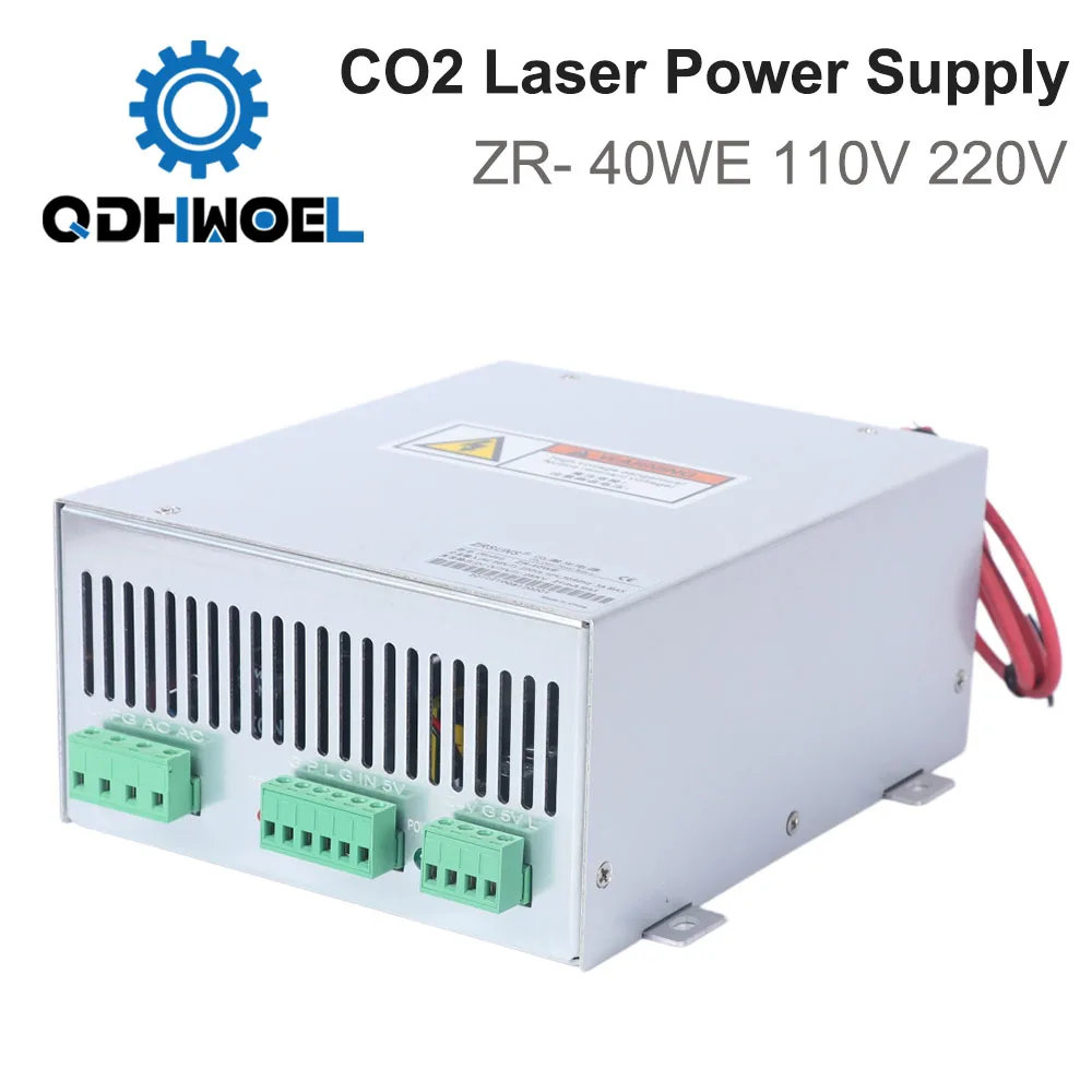 40W High Voltage Laser PSU ZR-40WE AC 110V/220V for CO2 Glass Tube Engraver Cutter
