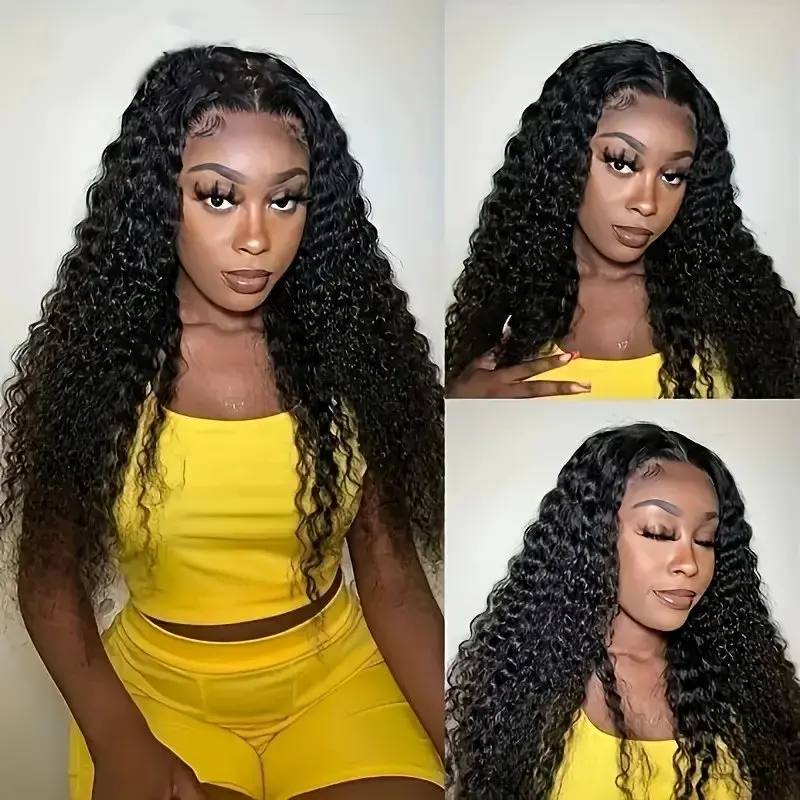 Rosabeauty 250% Density  Deep Wave 13x4 HD Lace Front Human Hair Wigs 5X5 Preplucked Glueless Ready To Go Curly Wig 40 Inches