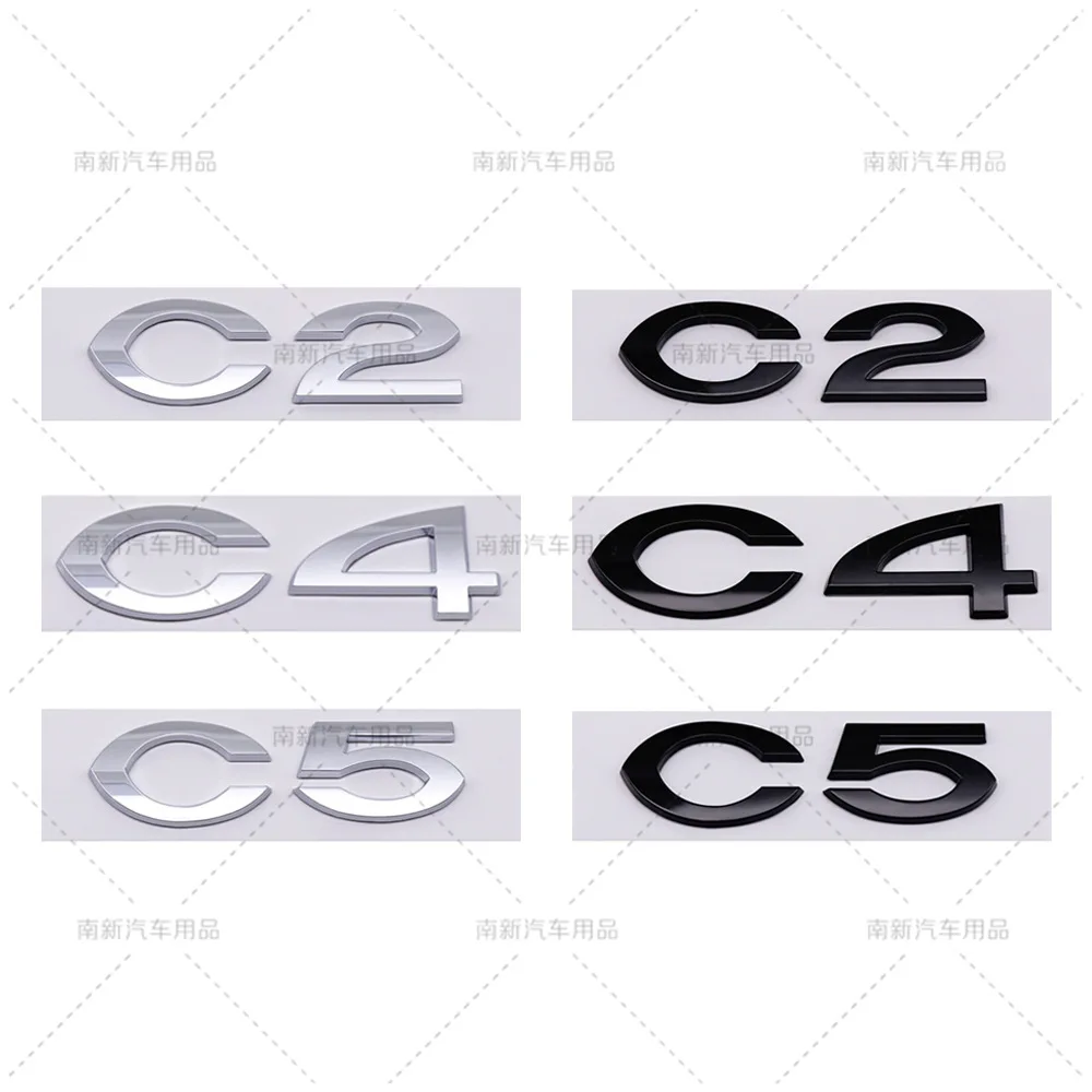 Pegatina con logotipo de coche ABS 3D, insignia para parachoques trasero, emblema para maletero trasero de coche, accesorios de estilo para Citroen C2 C4 C5 Picasso Berlingo