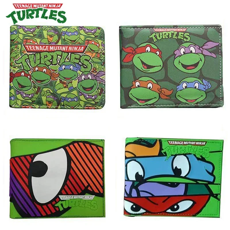 Teenage Mutant Anime Ninja Turtles Wallet Kawaii Coin Clips Purse Cute Cartoon Figure Card Holders TMNT Accessoeris Boys Gift