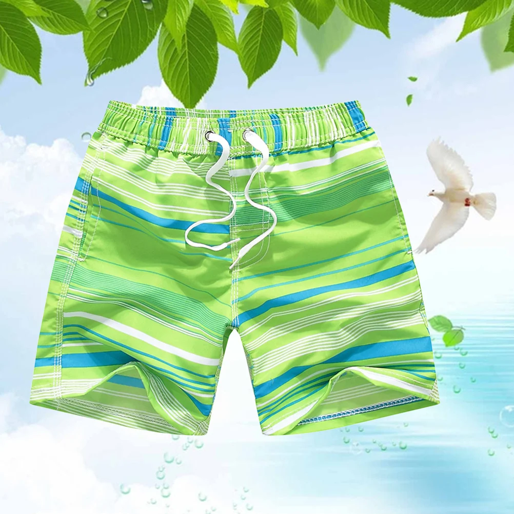 

1 Piece Quick Dry Beach Pants Swim Trunks for Kids Elastic Waist Drawstring Swimming Shorts Comfortable Lightweight Polyester