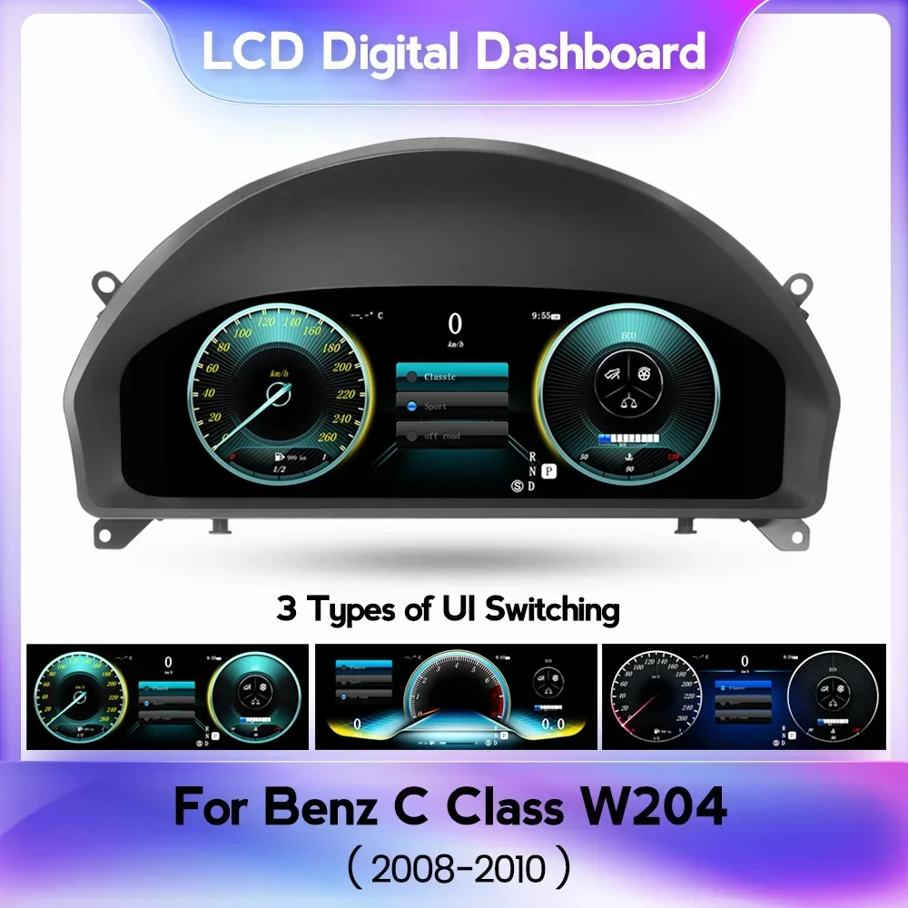 

Car LCD Digital Dashboard Display Panel For Mercedes Benz C-Class C Class W204 2008-2010 Car Gauge Car Sets Dash Panels Upgrade