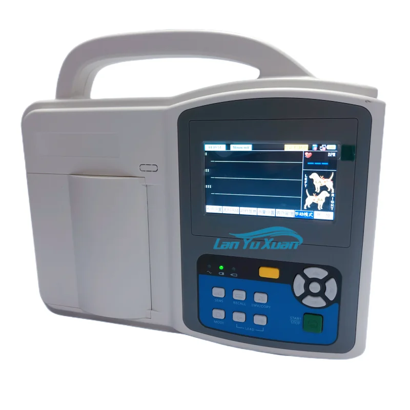 Veterinary electrocardiograph for heart disease screening 3 channel 5 leads veterinary Electrocardiogram machine