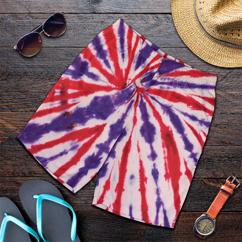 Men's Ice Shorts Beach Shorts Tie Dye 3D PrintiNg Graphic Short Pants New 2024 Sports Breathable Soft Short Daily Holiday Trunks