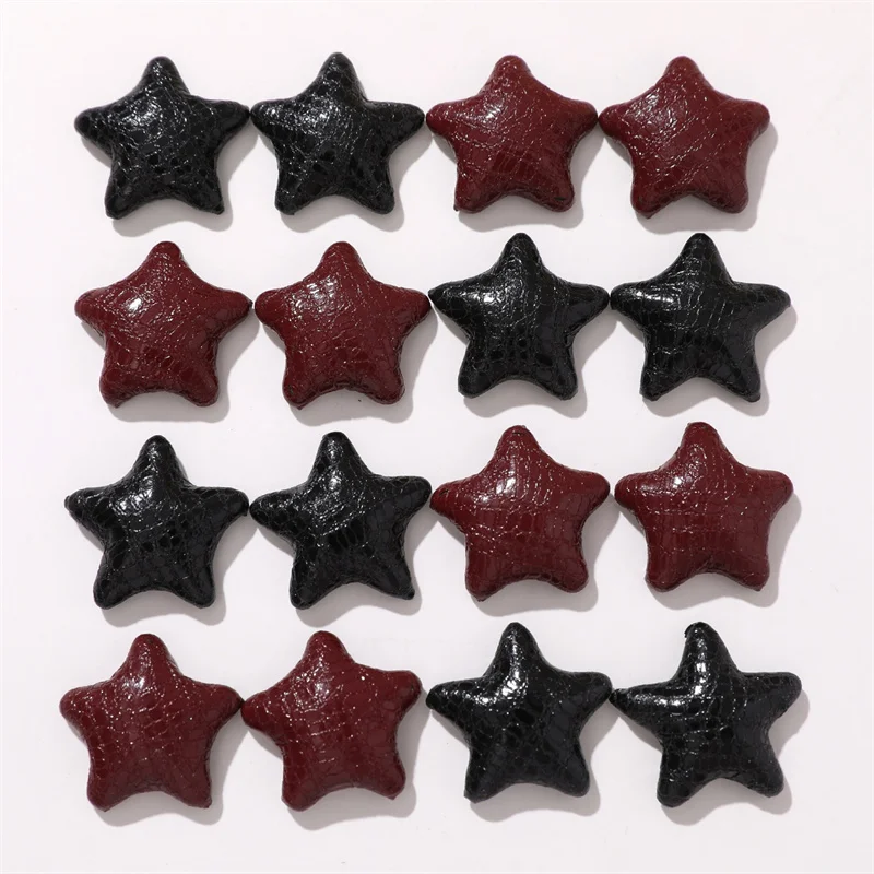 

Wholesale 100pcs/lot color Snake pattern geometry stars shape handmade pu beads diy jewelry garment hair accessory