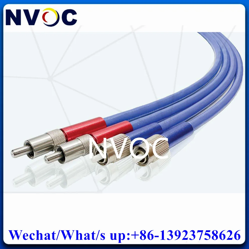 12Pcs NIR Fiber,405-660nm,100x100 microns Square Type,NA:0.22,1M,FC-FC Ceramic Ferrule 4.0mm PVC Armored Blue Fiber Patch Cord