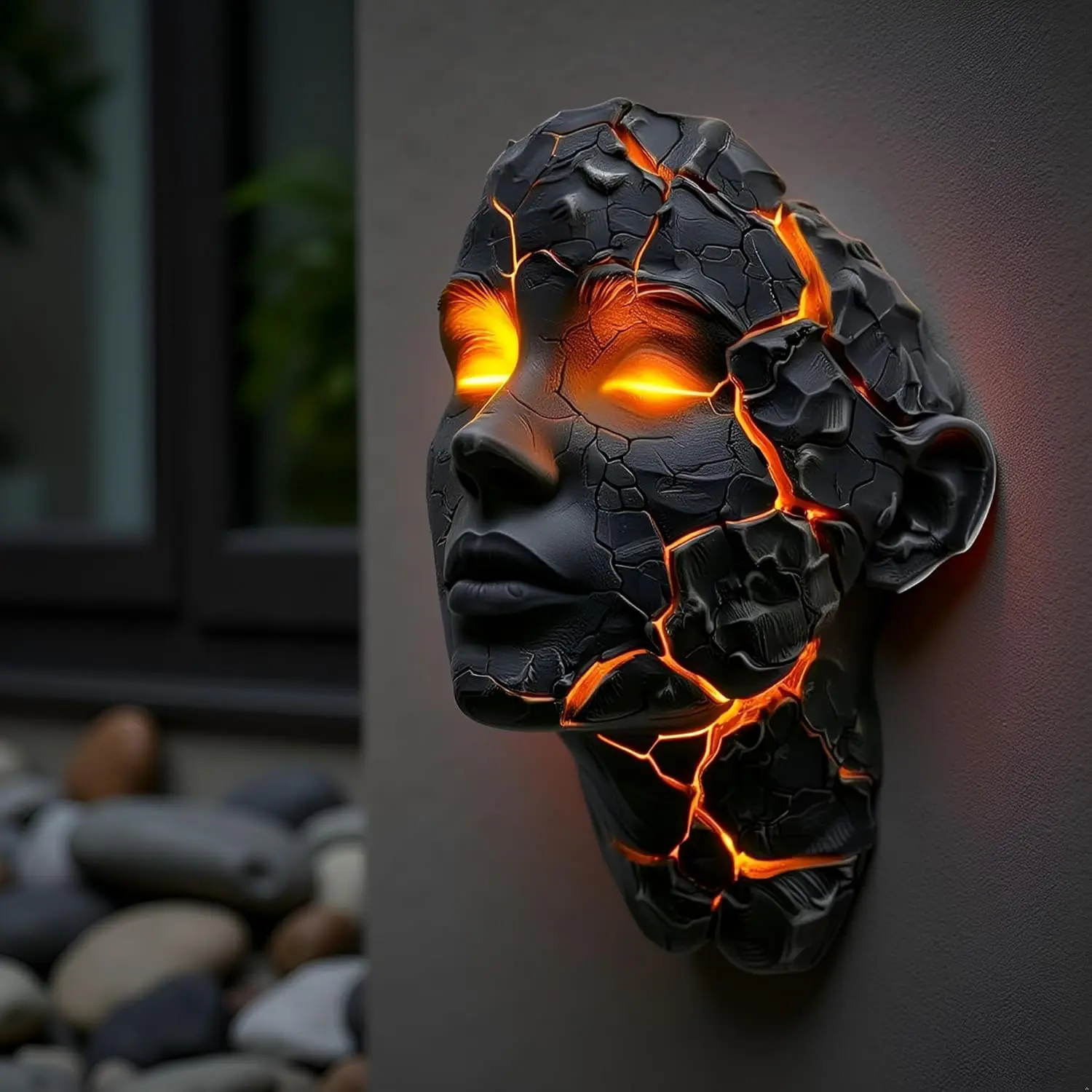 

Cracked Soul Wall Light,3D Soul Lamp Shattered Effect, Cracked Lamps,Resin led Wall Art Sconce for Decoration