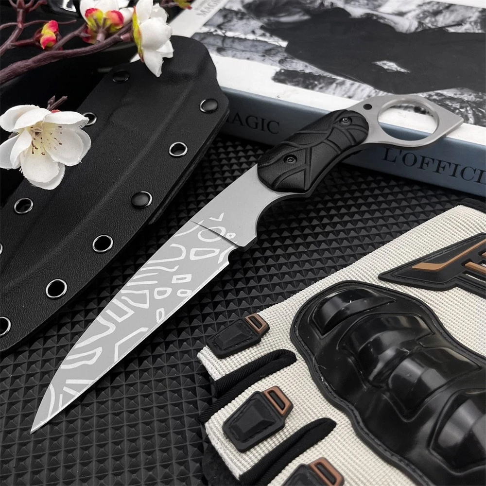 

Специальный нож с фиксированным лезвием с ножнами, стальное лезвие 7Cr13Mov и ручкой G10, уличный нож EDC, прочный нож для кемпинга и пешего туризма