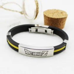 Dragon Ball Luminous Silicone Bracelet Figure Metal Titanium Steel Silicone Bracelet Dragon Ball Metal Concealed Clasp Bracelet
