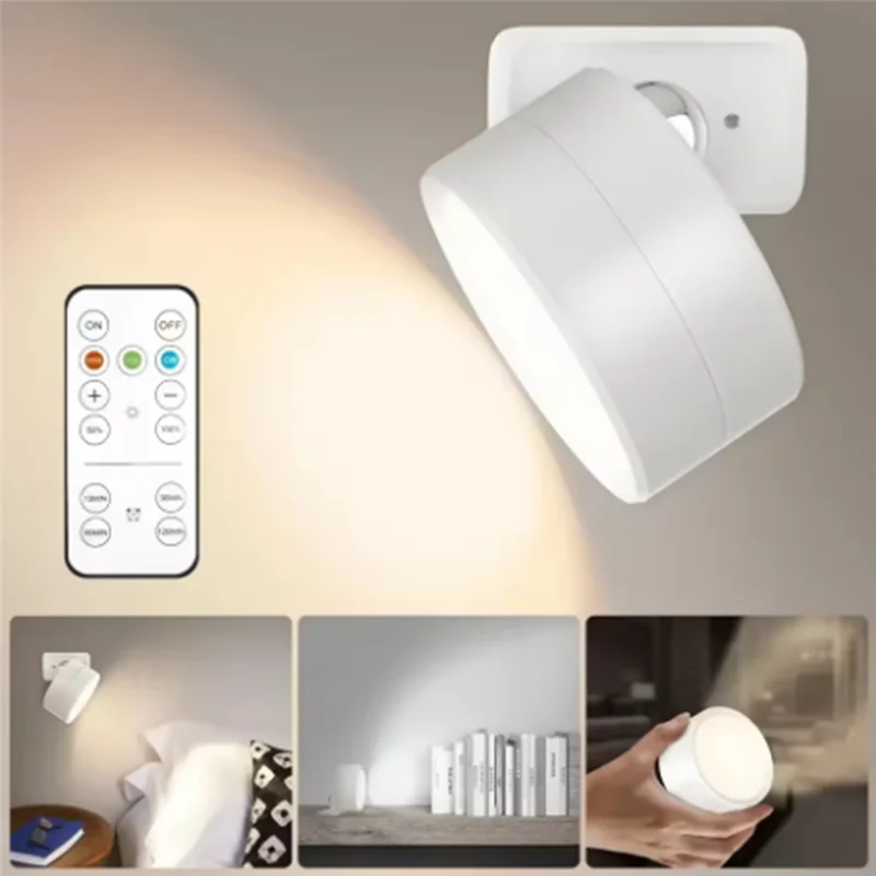 ABUI-ไฟ LED ติดผนังพร้อมรีโมทไร้สาย Magnetic Wall Sconces หรี่แสงได้ USB ชาร์จสําหรับห้องนอนไฟข้างเตียง