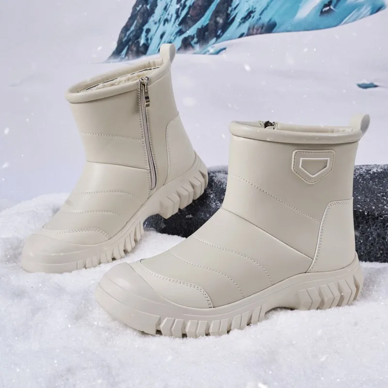 

2026 зимняя обувь, женские и мужские кроссовки, теплые хлопковые зимние ботильоны на молнии, повседневная обувь, водонепроницаемые зимние ботинки