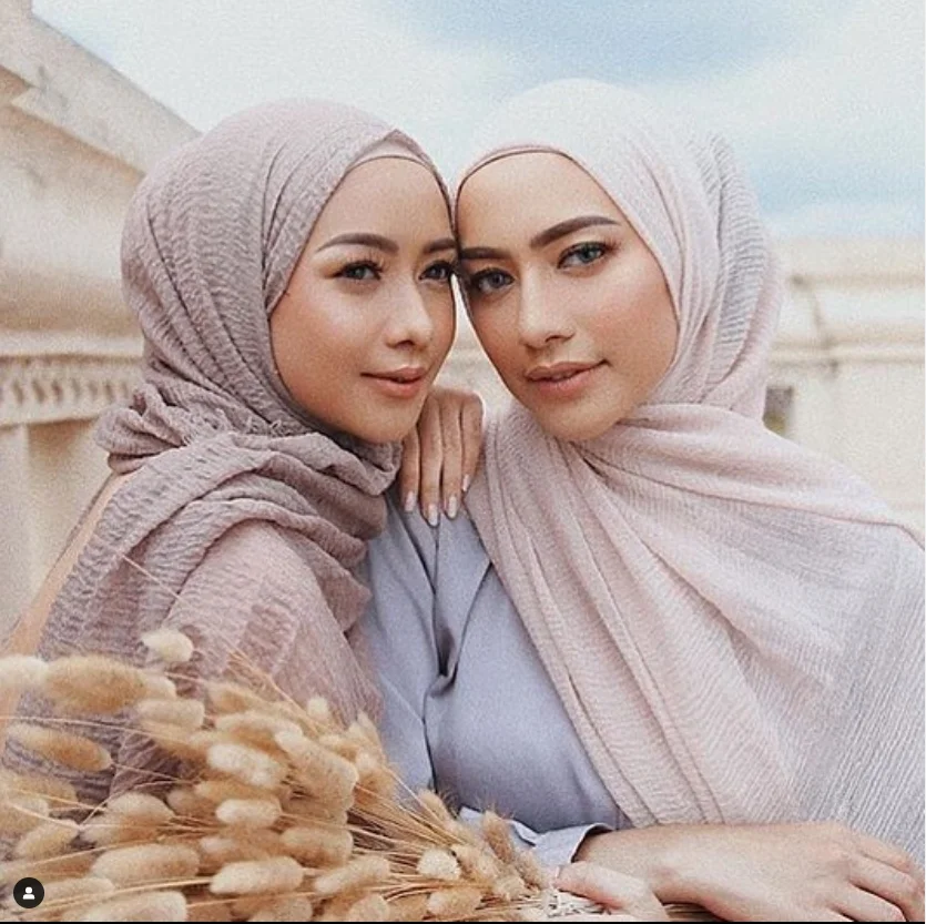 Bubble Plain Crinkled Cotton Hijab Soft Headband Wraps Shawls Solider Color Wholesale Crinkle Hijab Scarf