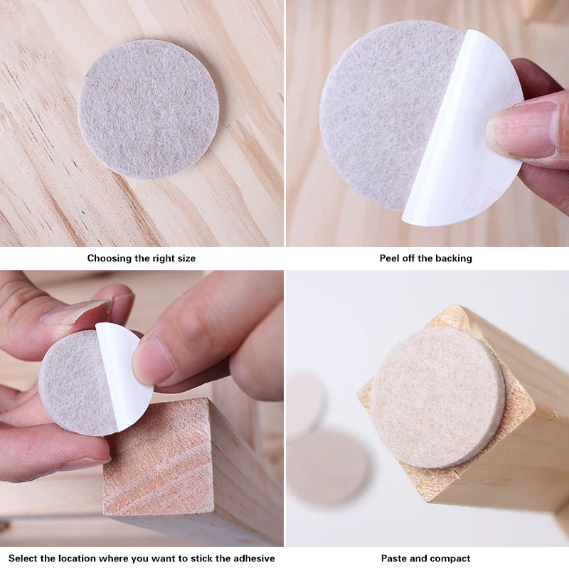 1 Set Furniture Silent Footpad Self Adhesive Chair Table Leg Felt Pads Floor Scratch Protector Self Adhesive Non-slip Feet Mat image 5
