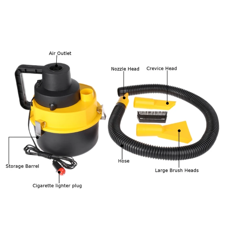 12V Portable Handheld Car Vacuum Cleaner Auto Wet Dry Use Vacuum Cleaner