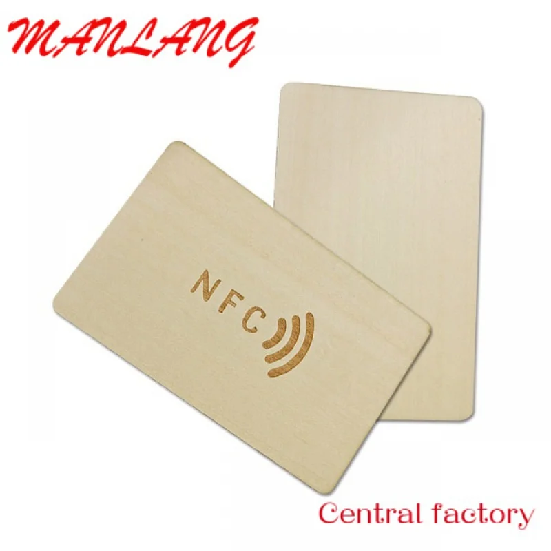 

Custom Prograable ood busins Car RFID ISO14443A N 213/216 N ooden hotel card