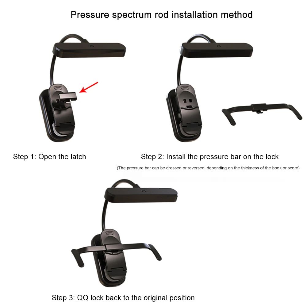 

Светодиодная подставка для пюпитра с гибким зажимом на шее, лампа для чтения, сенсорный светильник с бесступенчатым затемнением, прикроватный ночник для домашнего офиса