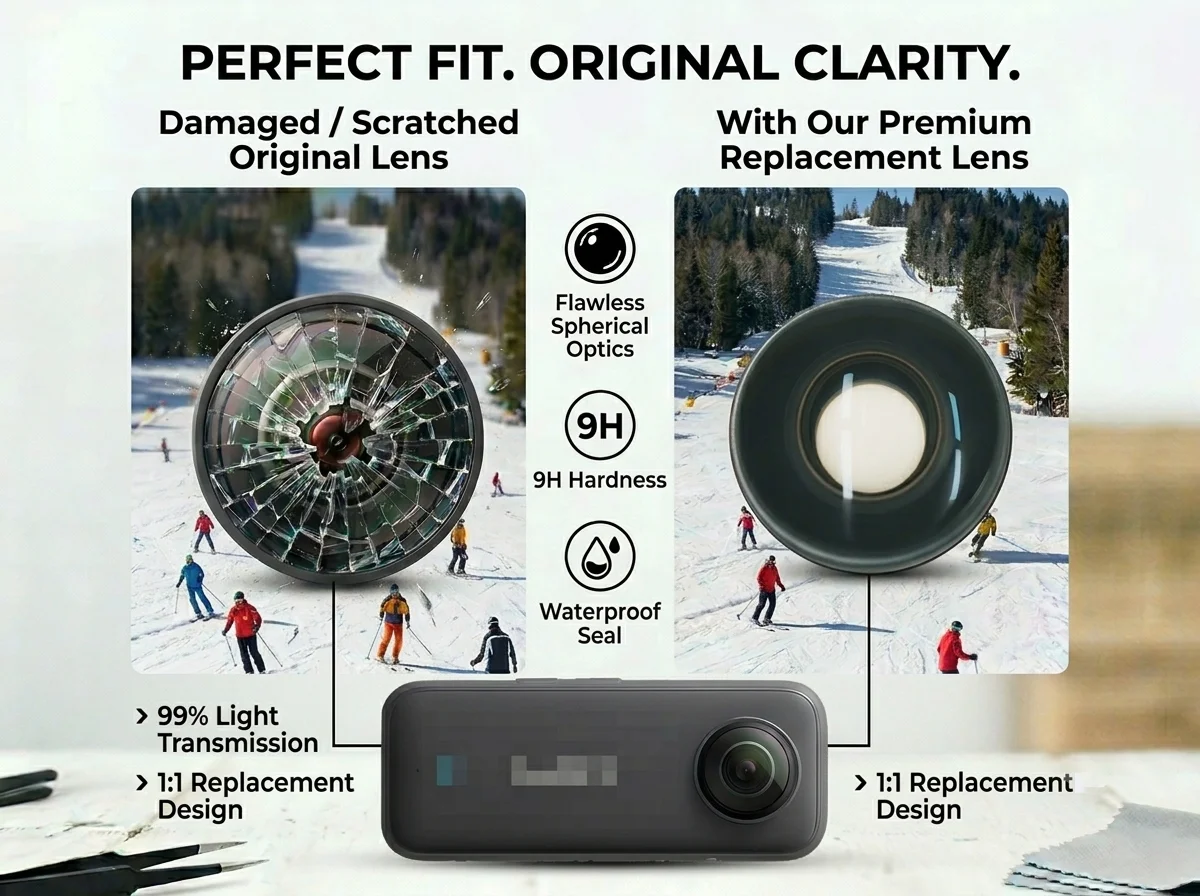 MORUS Ersatzlinse für Insta360 X3 Hochauflösendes Optisches Glas Action-Kamera-Zubehör – Detail 4