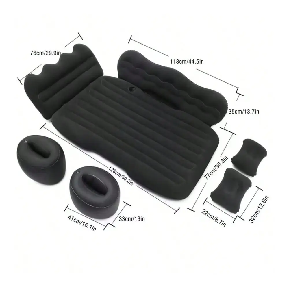 

Car Air Mattress For SUV Back Seat, Portable Travel Camping Bed With 2 Air Pillows And Electric Pump, Universal Car Sleeping Pa
