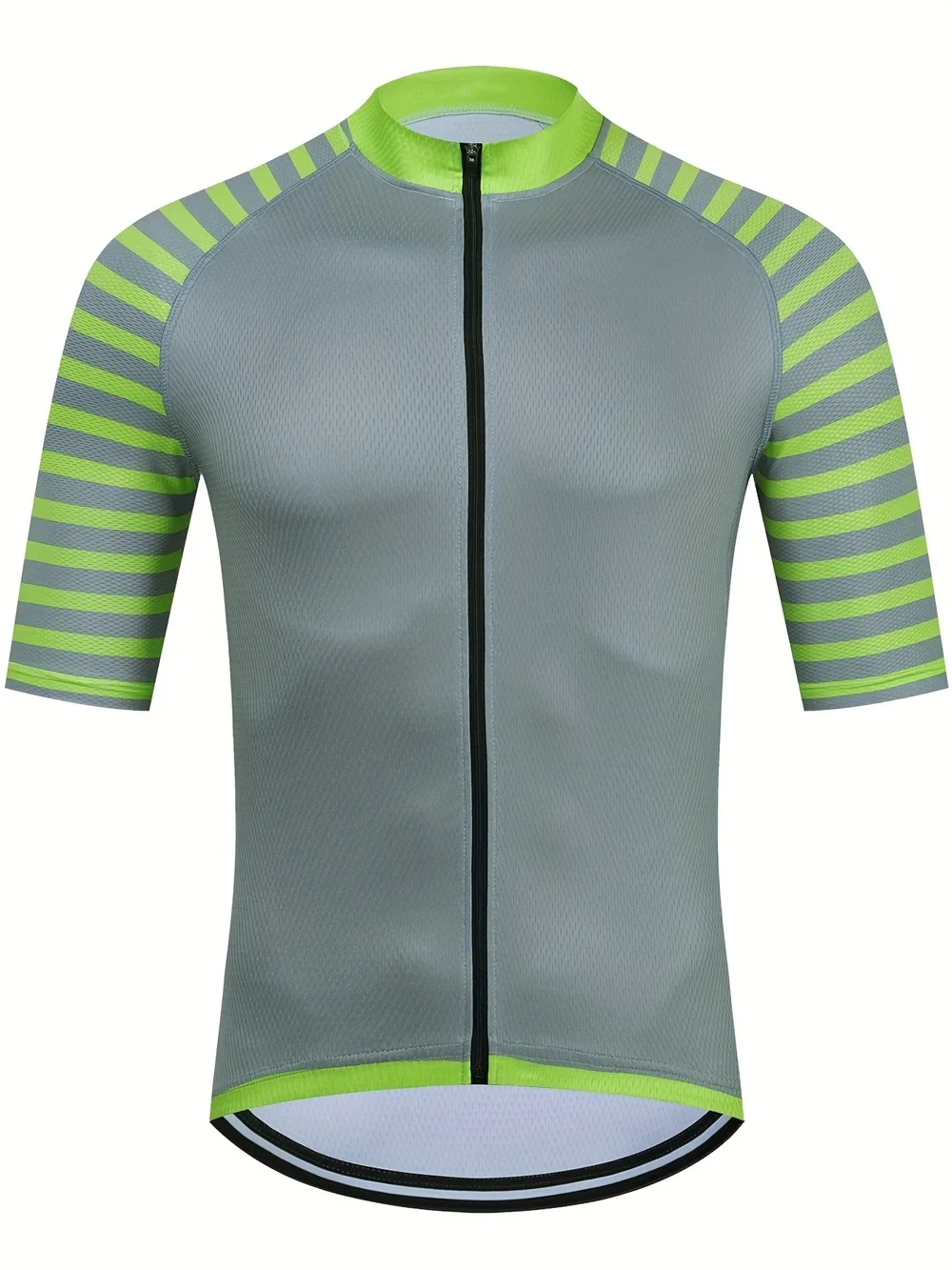 Short-sleeved Cycling Zipper Top Color Print Pattern For Men And Women