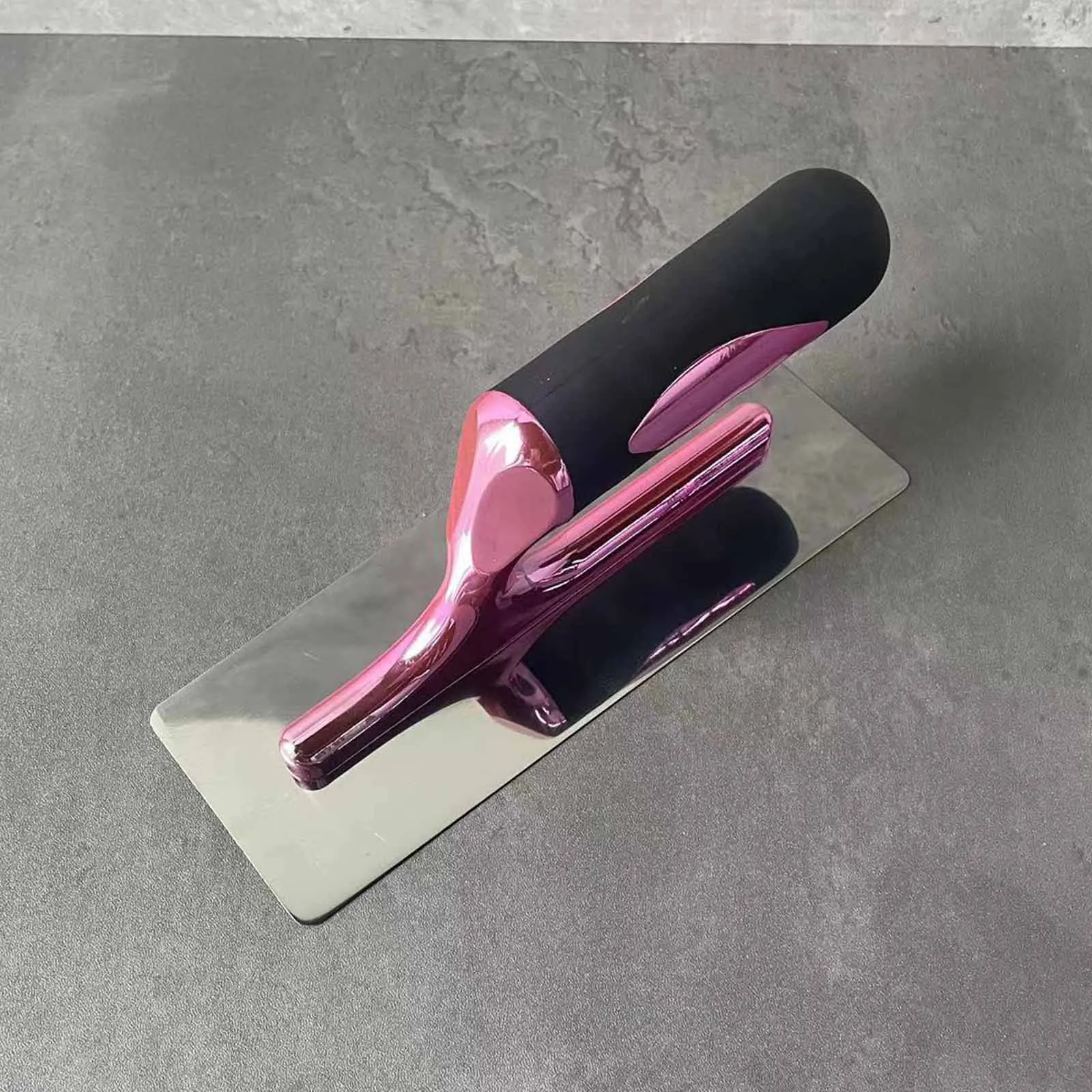 Manico rosa cazzuola in acciaio inossidabile raschietto per mastice coltello da parete strumento di rivestimento cazzuola per terra di diatomee per