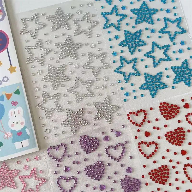 

6 Полный набор наклеек, звезды, любви, бриллиантовых наклеек, сценический макияж, наряды, сердце девушки, вставки, наклейки на глаза, слезоточивый диаметр