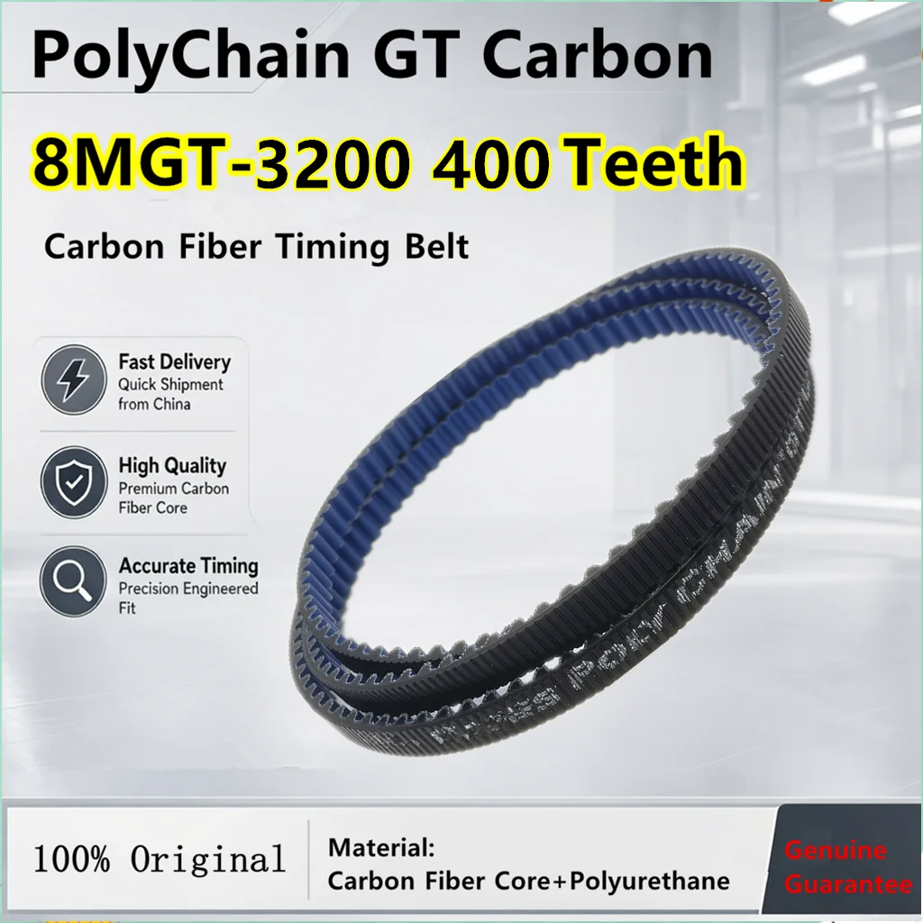 PolyChain GT Carbon 8MGT-3200 400 Teeth Timing Belt Carbon Fiber+PU  for:Motorcycles, Electric Scooters, Industrial Fans Belt