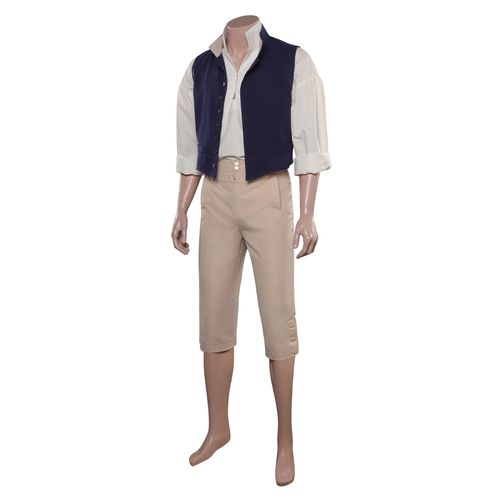 Disfraz de Prince Eric para hombre, traje de Cosplay, Top, pantalones, chaleco, Halloween, carnaval, fiesta