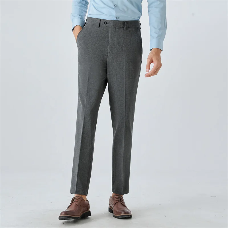 

8413 Male Korean version fashion small straight leg business formal micro elastic anti-wrinkle casual pants