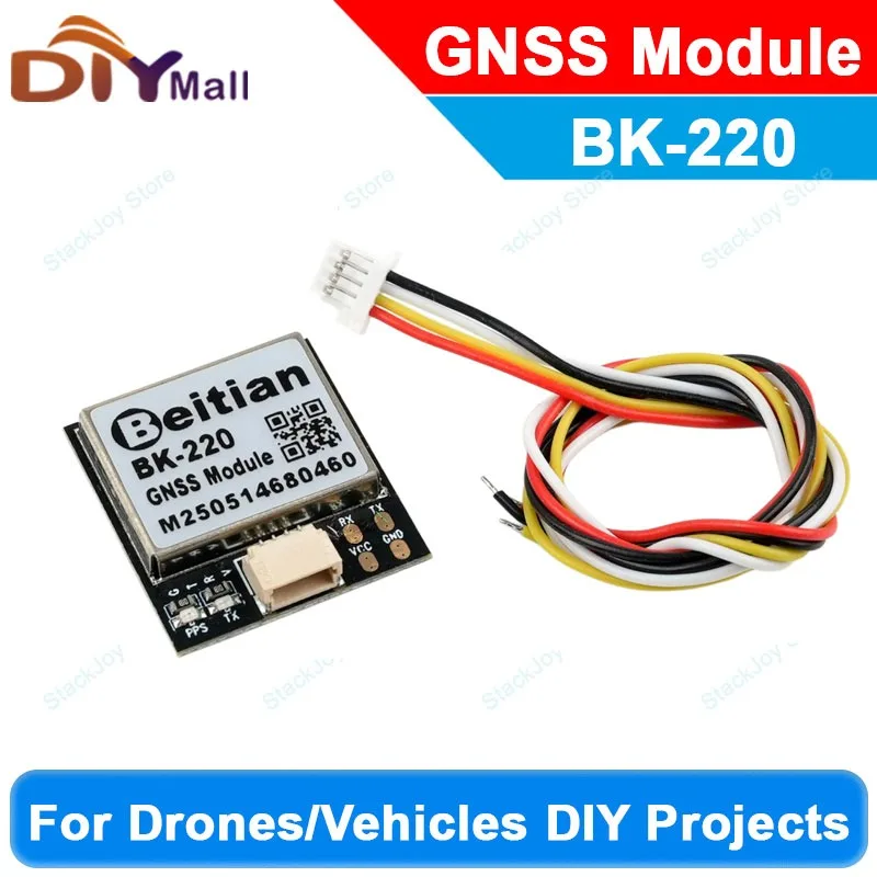 

Модуль Micro GNSS Beitian BK-220, чип M9140, 4-системный GPS/ГЛОНАСС/BDS/Galileo, 1,5 м CEP, 92 каналов, 1,0-4P, кабель для дронов/транспортных средств