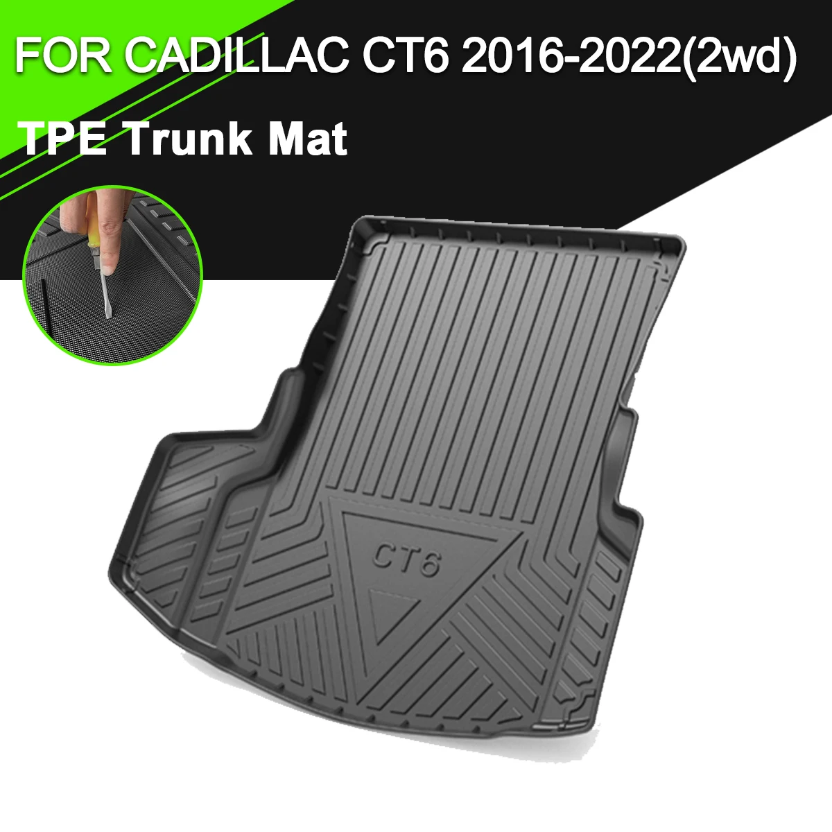 

Trunk Mat TPE FOR CADILLAC CT6 2016-2022(2wd) Car Waterproof Non-Slip Rubber Cargo Liner Accessories